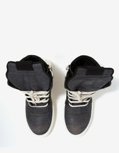 Load image into Gallery viewer, Geobasket Laser-Cut Leather High Top Trainers