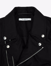 Load image into Gallery viewer, Black Down Padded Biker Jacket