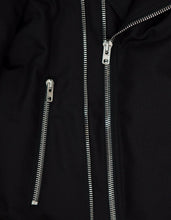 Load image into Gallery viewer, Black Down Padded Biker Jacket