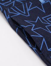 Load image into Gallery viewer, Navy Blue Star Print Denim Bermuda Shorts