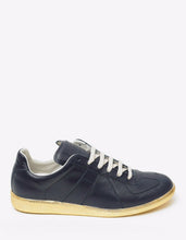 Load image into Gallery viewer, 'Replica' Blue & Gold Leather Trainers