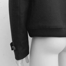 Load image into Gallery viewer, Black Wool Duffle Coat With Horn Toggles