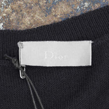 Load image into Gallery viewer, Navy Blue Wool Stitch Pattern V Neck Jumper