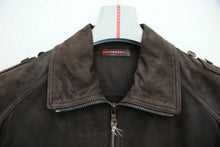 Load image into Gallery viewer, Brown Suede Leather & Cotton Utility Jacket