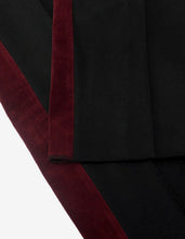 Load image into Gallery viewer, Black Wool Trousers with Burgundy Trim