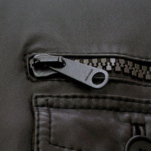 Load image into Gallery viewer, Brown Leather Bomber Jacket