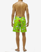 Load image into Gallery viewer, Wasabi Green Carp Print Moorea Swim Shorts