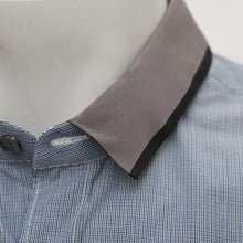 Load image into Gallery viewer, Blue & Grey Cotton Grosgrain Casual Shirt
