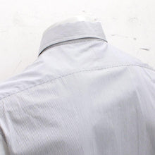 Load image into Gallery viewer, Grey White & Purple Trim Pinstripe Cotton Shirt