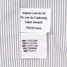 Load image into Gallery viewer, Grey White & Purple Trim Pinstripe Cotton Shirt