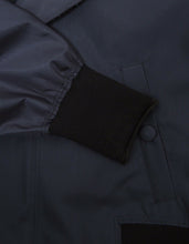Load image into Gallery viewer, Navy Blue Raw Edge Viscose Hooded Blouson Jacket