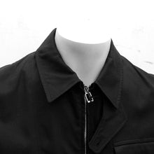 Load image into Gallery viewer, Black Cotton Harrington Jacket Monogram Buttons