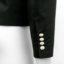 Load image into Gallery viewer, Black Cotton Harrington Jacket Monogram Buttons