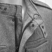 Load image into Gallery viewer, Grey Zip Casual Warm Wool Tweed Jacket Coat