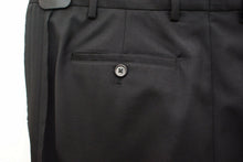 Load image into Gallery viewer, Black Wool Trousers With Gros Grain Raw Edge Seam Detail