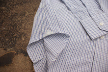 Load image into Gallery viewer, Fitted Blue Check Shirt With Small Collar
