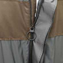 Load image into Gallery viewer, Khaki & Grey Leather Stripe Paneled Jacket