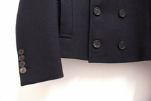 Load image into Gallery viewer, Navy Blue Wool Cropped Pea Coat Style Jacket
