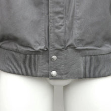 Load image into Gallery viewer, Grey Nappa Leather Bomber Jacket