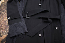 Load image into Gallery viewer, Wool Trench Coat With Ribbed Paneling