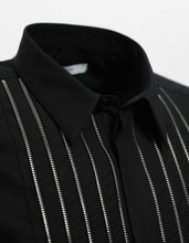 Load image into Gallery viewer, Black Shirt with Zip Embellishments