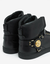 Load image into Gallery viewer, Black Medusa Strap High Top Trainers