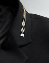 Load image into Gallery viewer, Black Blazer with Zip Embellishment