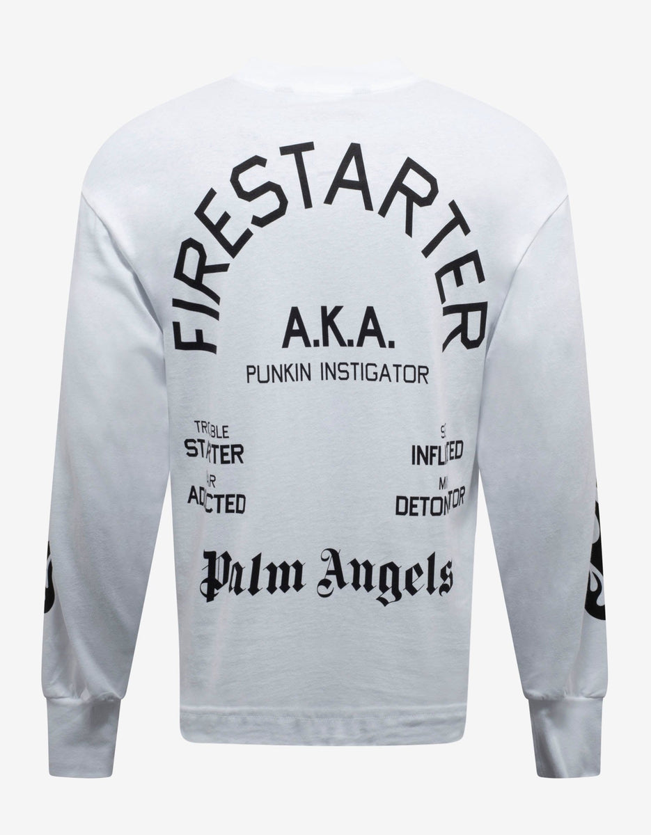 White Burning Skeleton Print Long Sleeve T-Shirt – morphe1556123.com