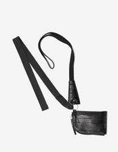 Load image into Gallery viewer, Black Leather Neck Wallet