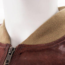 Load image into Gallery viewer, Chestnut Brown Leather Bomber Jacket
