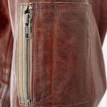 Load image into Gallery viewer, Chestnut Brown Leather Bomber Jacket
