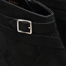 Load image into Gallery viewer, Black Sonny Suede Leather Zip &amp; Strap Boots
