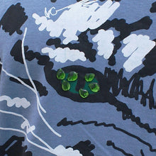 Load image into Gallery viewer, Blue Tiger Print T-Shirt Top with Sequins
