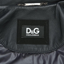 Load image into Gallery viewer, D&amp;G Navy Blue Leather Jacket
