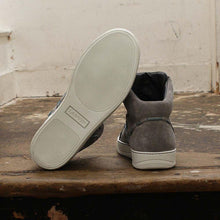 Load image into Gallery viewer, Grey Suede Leather High Top Trainers

