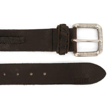 Load image into Gallery viewer, Brown Leather Belt with Stitch Detail
