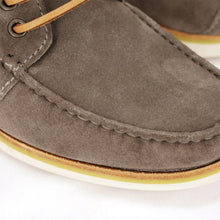 Load image into Gallery viewer, Greige Suede Leather Boat Shoes
