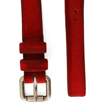 Load image into Gallery viewer, Red Suede Leather Thin Belt
