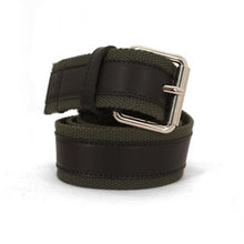Load image into Gallery viewer, D&amp;G Khaki Canvas &amp; Leather Belt
