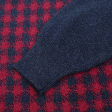 Load image into Gallery viewer, Blue &amp; Maroon Houndstooth Jumper
