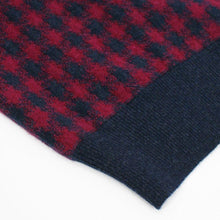 Load image into Gallery viewer, Blue &amp; Maroon Houndstooth Jumper

