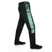 Load image into Gallery viewer, Black Trousers with Green Trim
