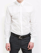 Load image into Gallery viewer, White Slim-Fit Shirt with Band
