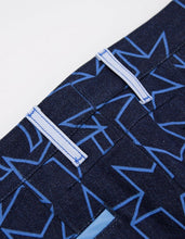 Load image into Gallery viewer, Navy Blue Star Print Denim Bermuda Shorts
