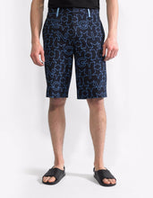 Load image into Gallery viewer, Navy Blue Star Print Denim Bermuda Shorts
