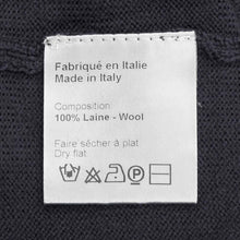 Load image into Gallery viewer, Navy Blue Wool Stitch Pattern V Neck Jumper
