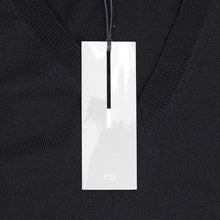 Load image into Gallery viewer, Navy Blue Wool Stitch Pattern V Neck Jumper
