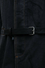 Load image into Gallery viewer, Belted Denim 3/4 Length Coat Jacket
