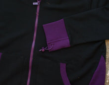 Load image into Gallery viewer, Black Wool Hoodie With Purple Accents
