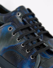 Load image into Gallery viewer, Blue Tye &amp; Dye Print Leather Trainers
